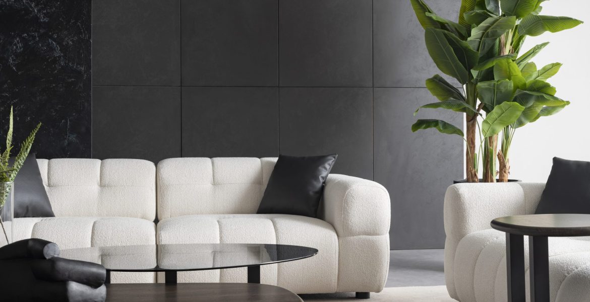 Cozy room featuring Rita Sofa set and warm neutral tones.