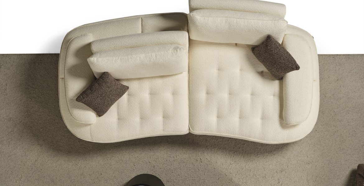 Living space showcasing cream Sofa set