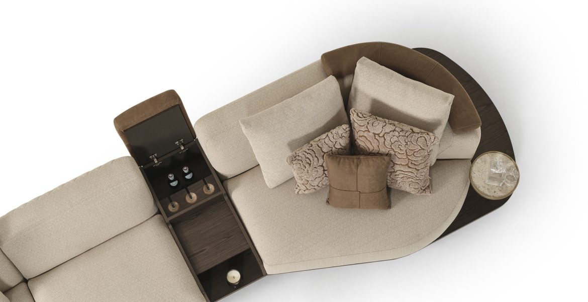Cozy room featuring West Corner Sofa Set and decorative shelving.