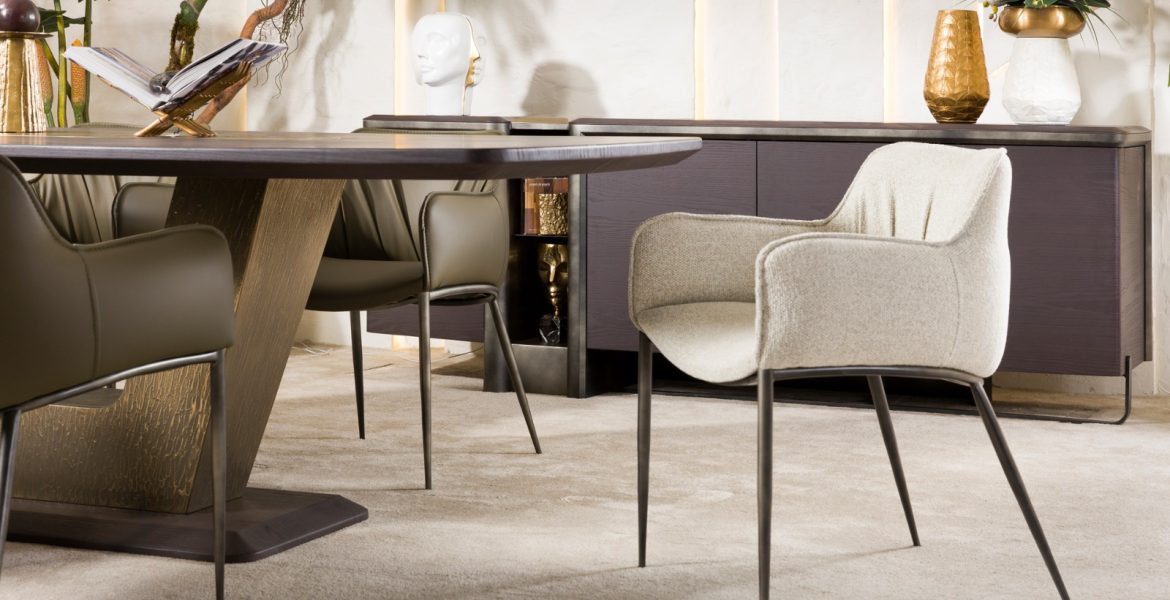 Elegant dining room showcasing Torino dining room furniture arrangement.