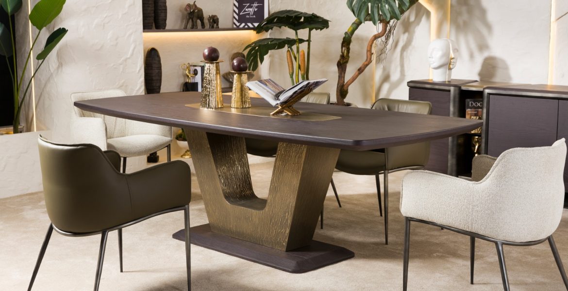 Cozy dining area featuring Torino dining room furniture set.