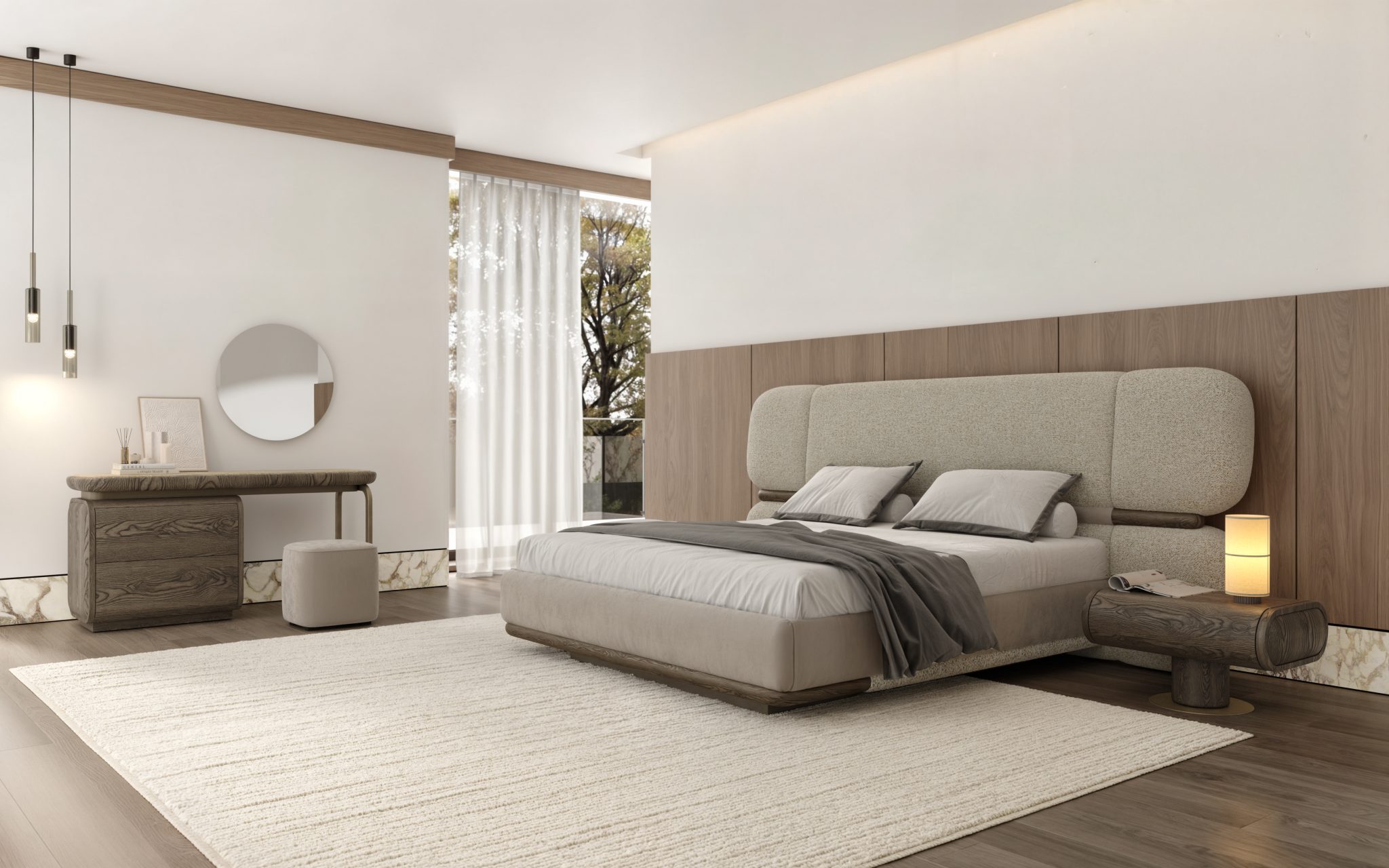 Bitter Bedroom Furniture featuring bed and nightstands.
