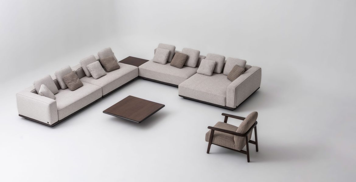 Modular Modern Corner Sofa with soft cushions.