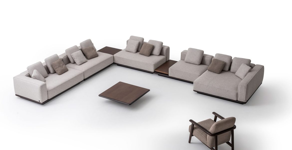 Cloud Modern Corner Sofa set with neutral tones.