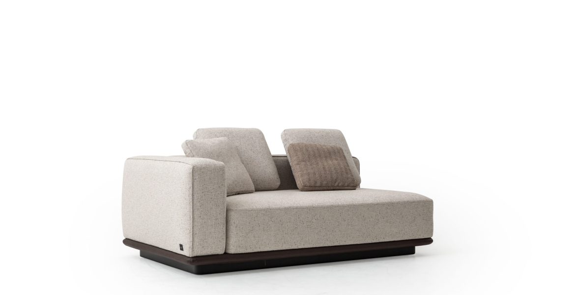 Modular sofa with soft cushions.