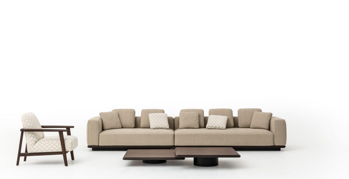 Elegant sofa with modern silhouette.