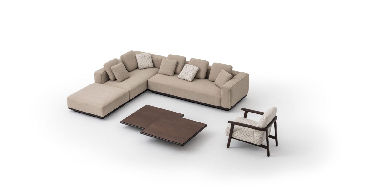 Modular Modern Corner Sofa with soft cushions.