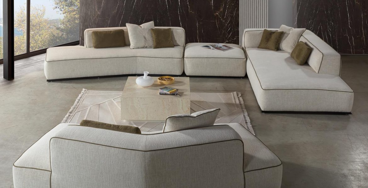 Elegant sofa with modern silhouette.
