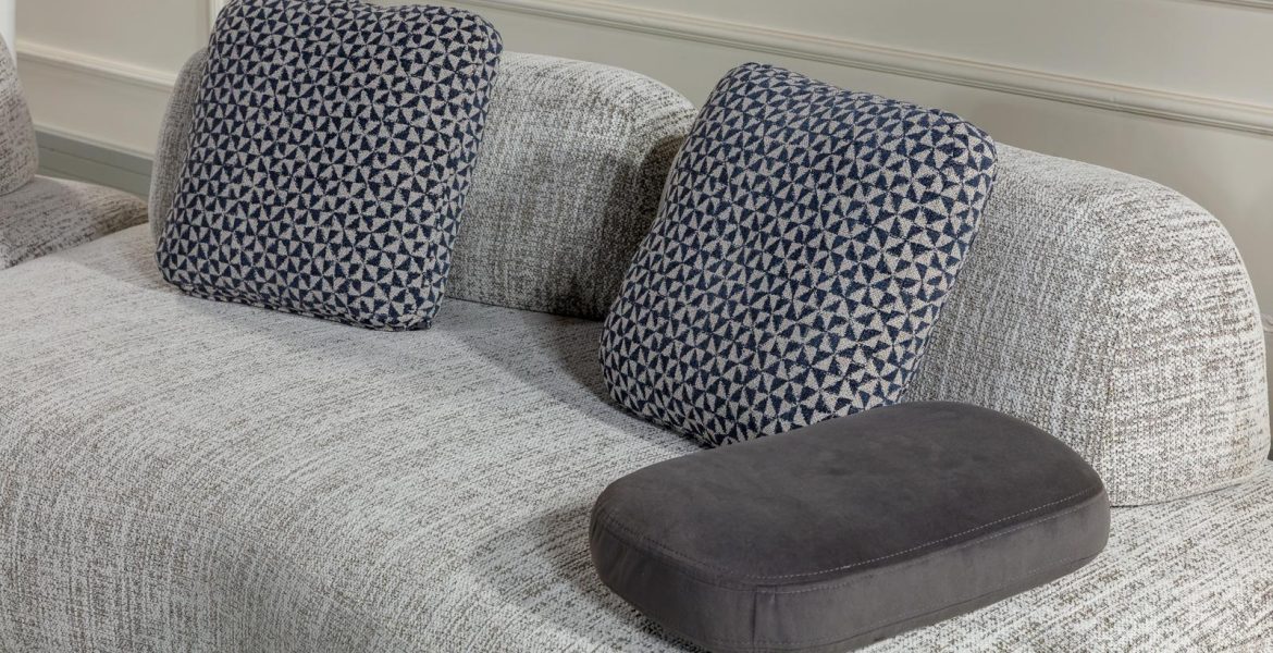 Contemporary L-shape Sofa set with minimalist design.