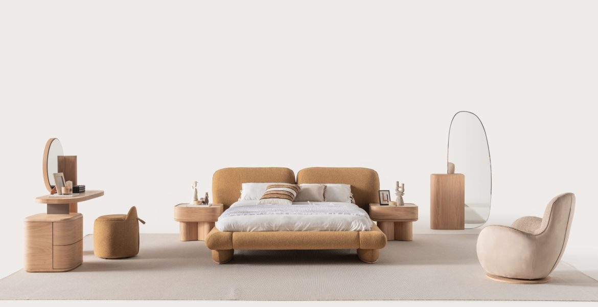 Lumo Bedroom Furniture featuring bed and nightstands.