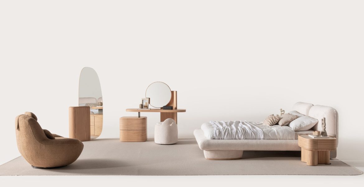 Lumo Bedroom Furniture Collection with warm tones.