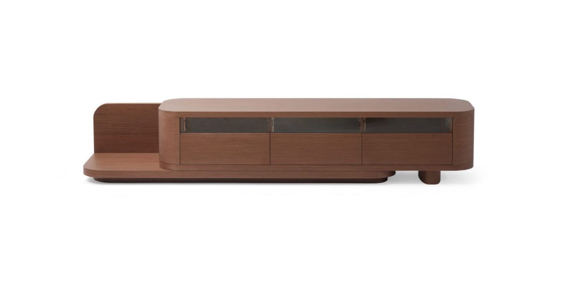 Luna Modern TV Unit arranged in living room.