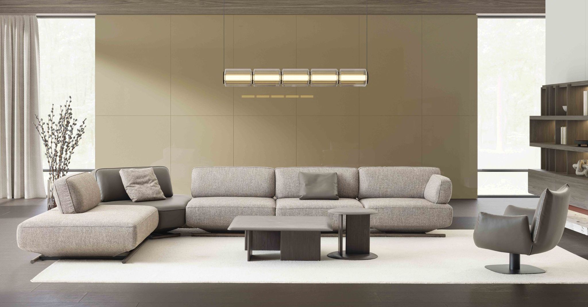 Mila Living Room Furniture featuring corner sofa and coffee tables.