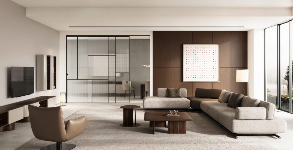 Wooden coffee tables with clean lines.