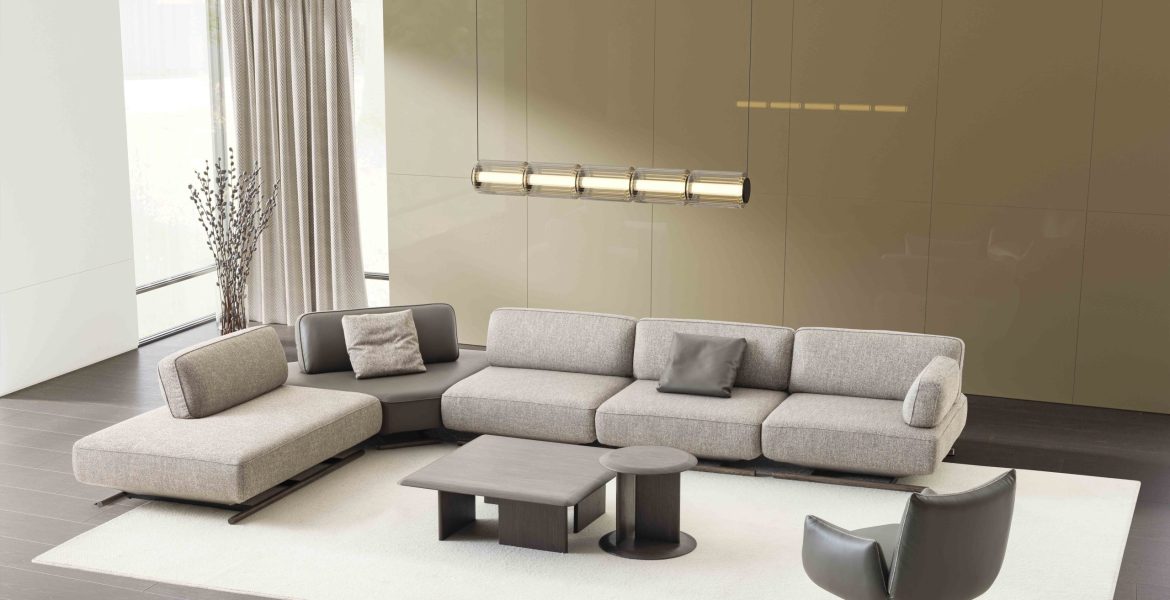 Mila Living Room Furniture set with neutral tones.