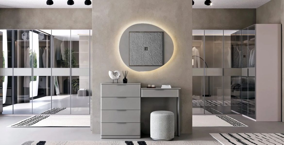 Modern Luxury Bedroom Furniture Bed paired with minimalist nightstand.