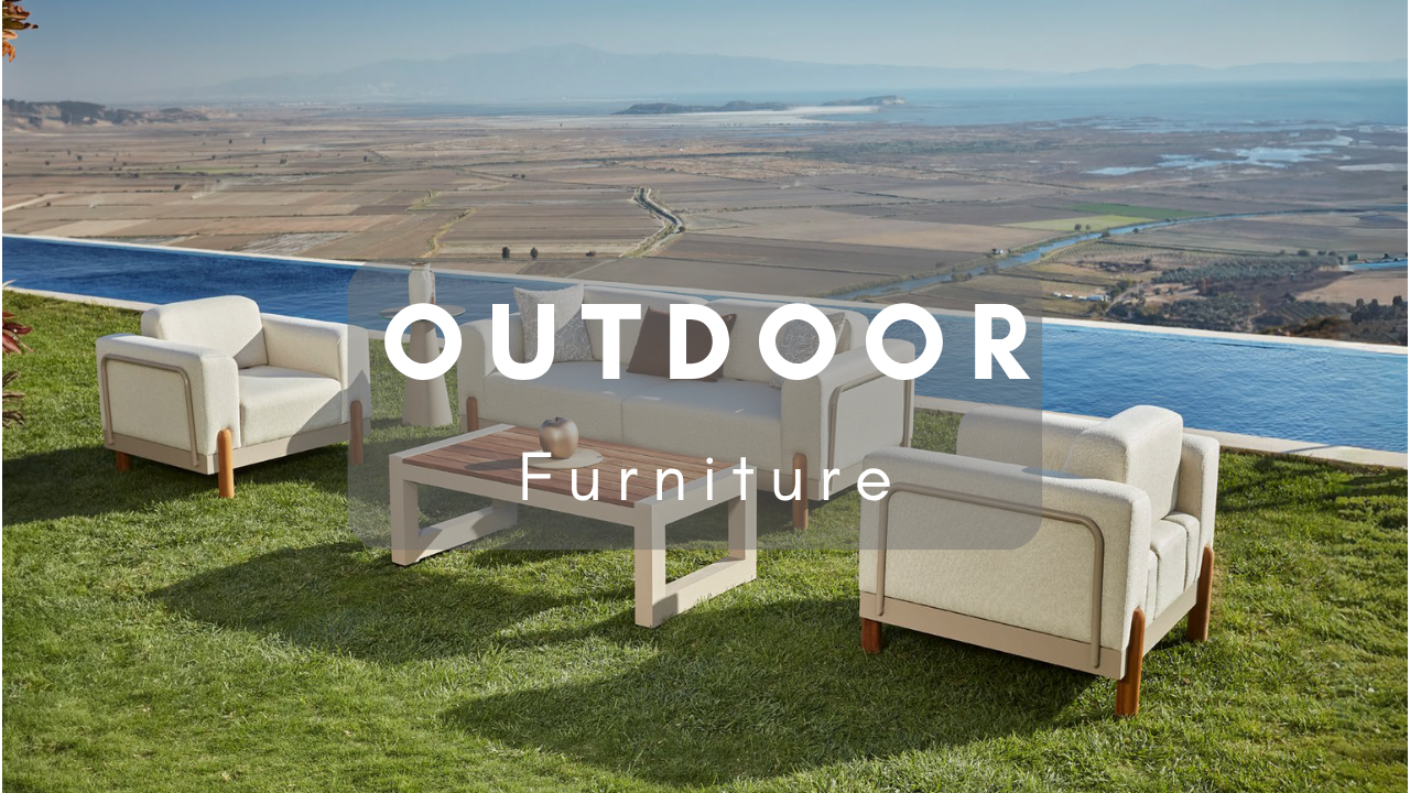 Modern outdoor furniture set with weather‑resistant seating and minimalist design