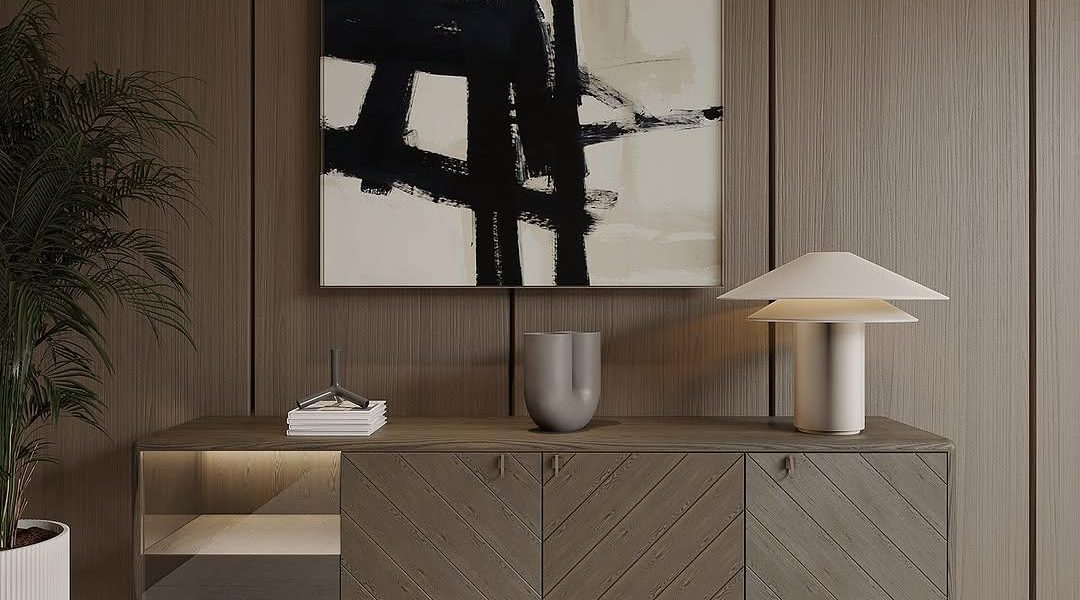 Modern dining table and chairs from Smoked collection.