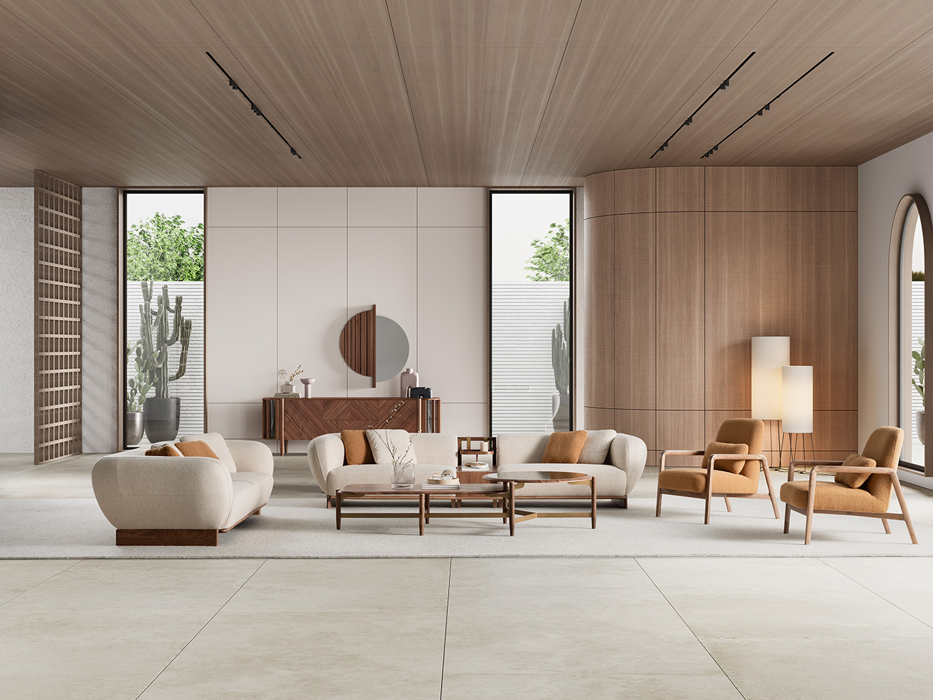 Venetian Living Room Furniture featuring sofas and coffee table.