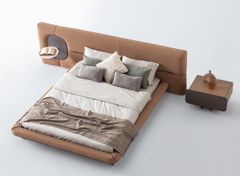 Bold Bedroom Furniture set with warm tones.