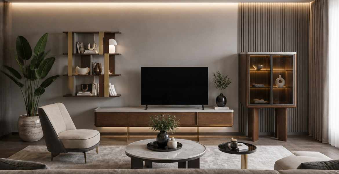 Contemporary Bono TV system from Dimax, Dubai FF&E specialists