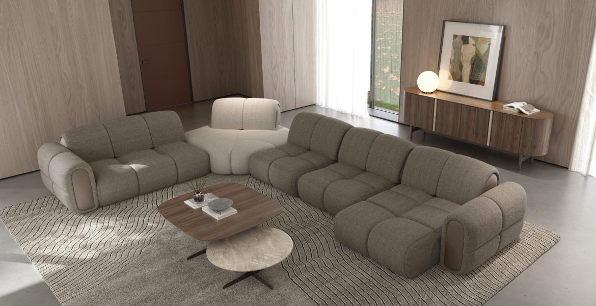 Buma Living Room Furniture set with neutral tones.