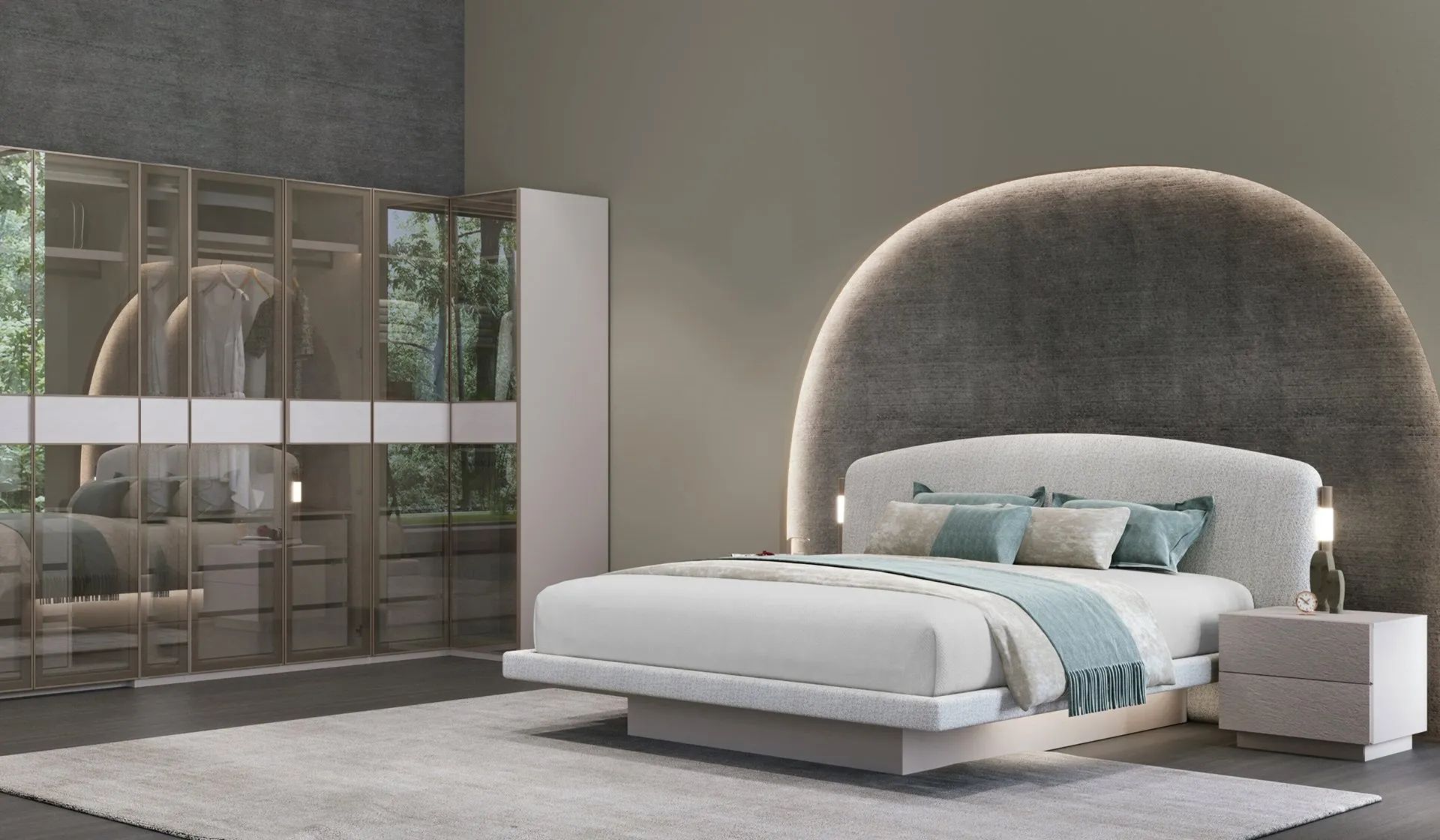 Cashmere Bedroom Furniture featuring bed and nightstands.