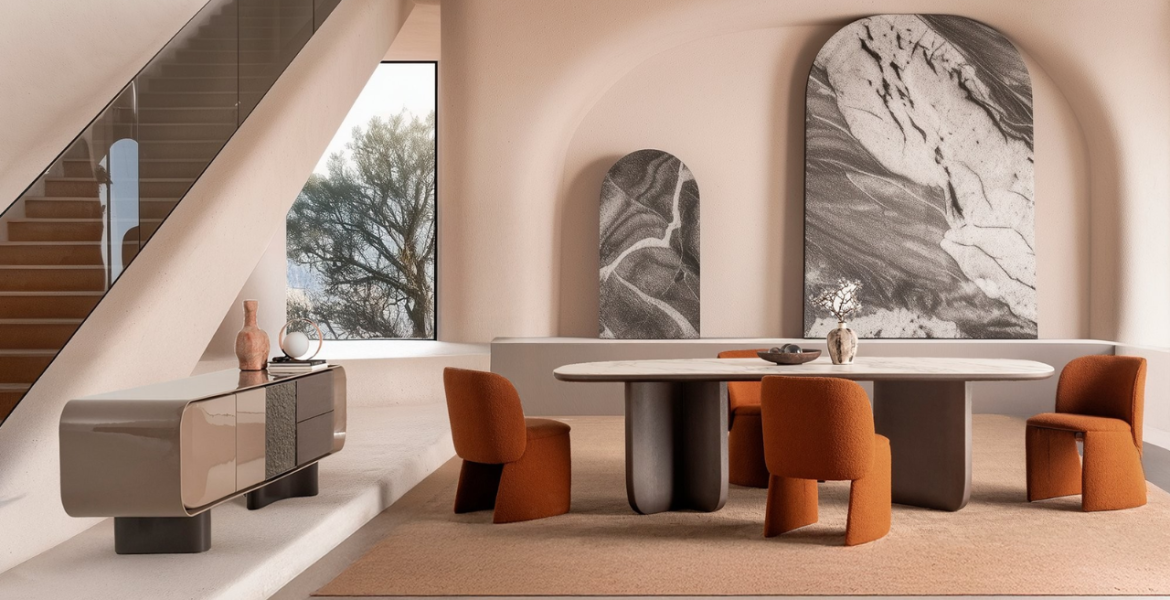 Contemporary sideboard with smooth lacquered finish dining room furniture