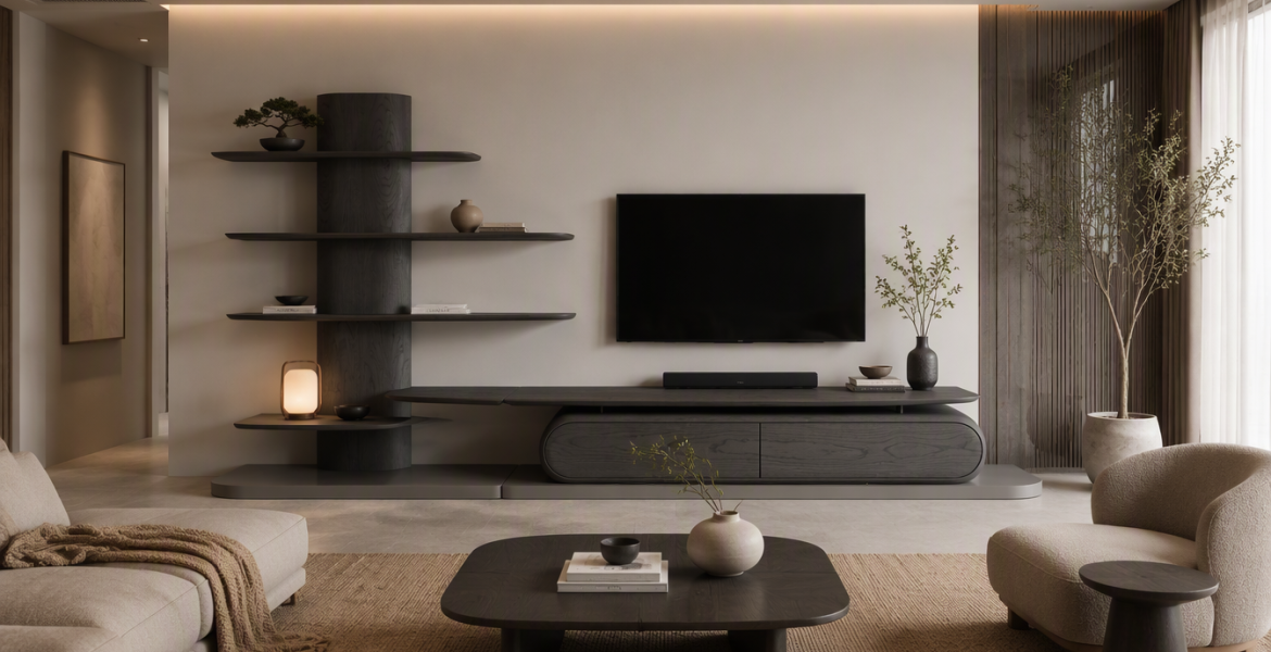 Moon entertainment unit from Dimax, Dubai furniture and FF&E contractor