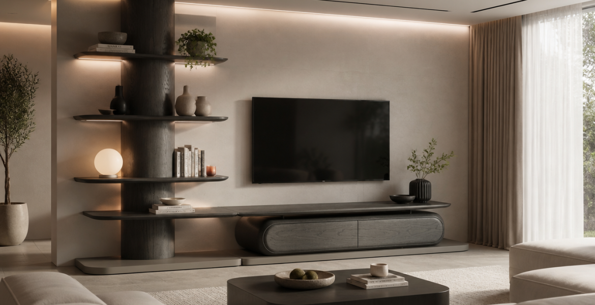 Contemporary Moon TV system from Dimax, Dubai FF&E specialists