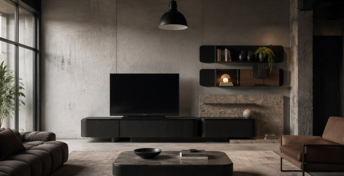 Minimalist TV unit with clean design