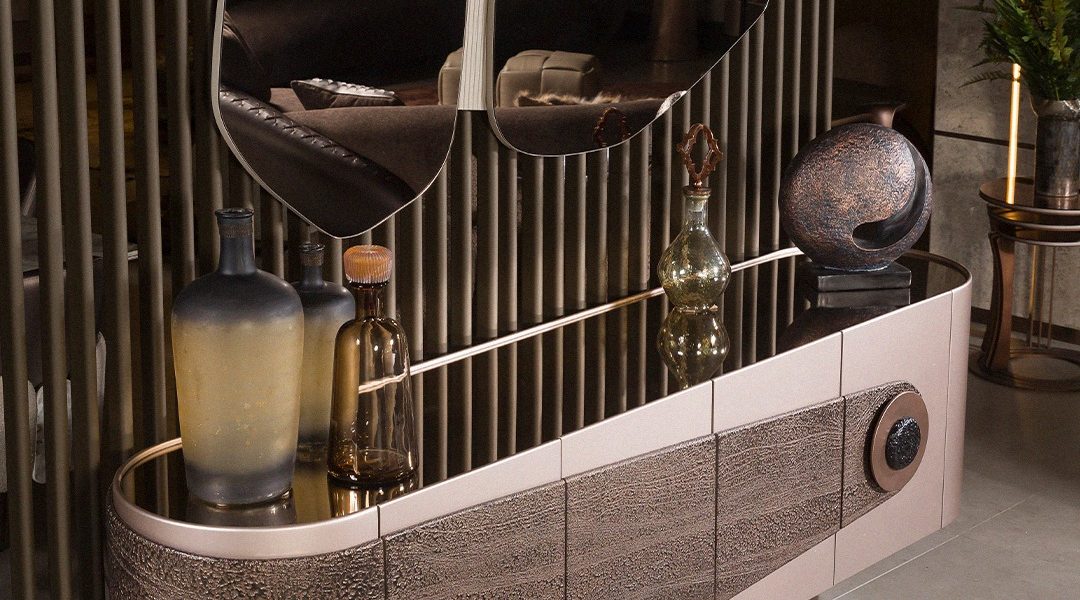 Contemporary sideboard with rounded edges.
