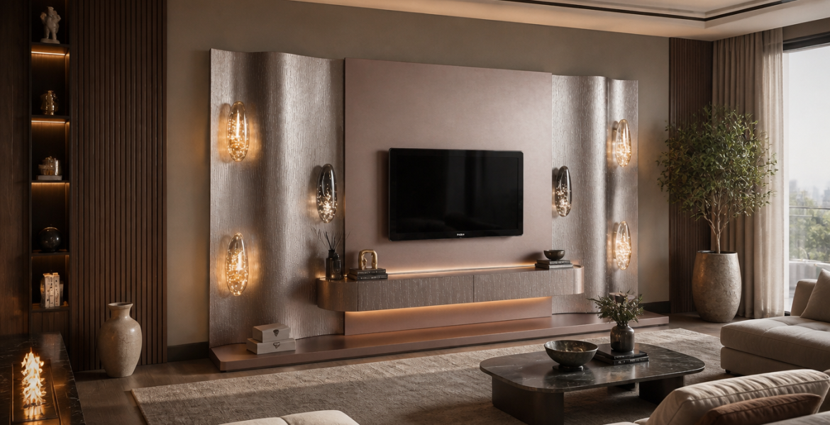 Platinium TV console from Dimax, hotel furnishing contractor in Dubai