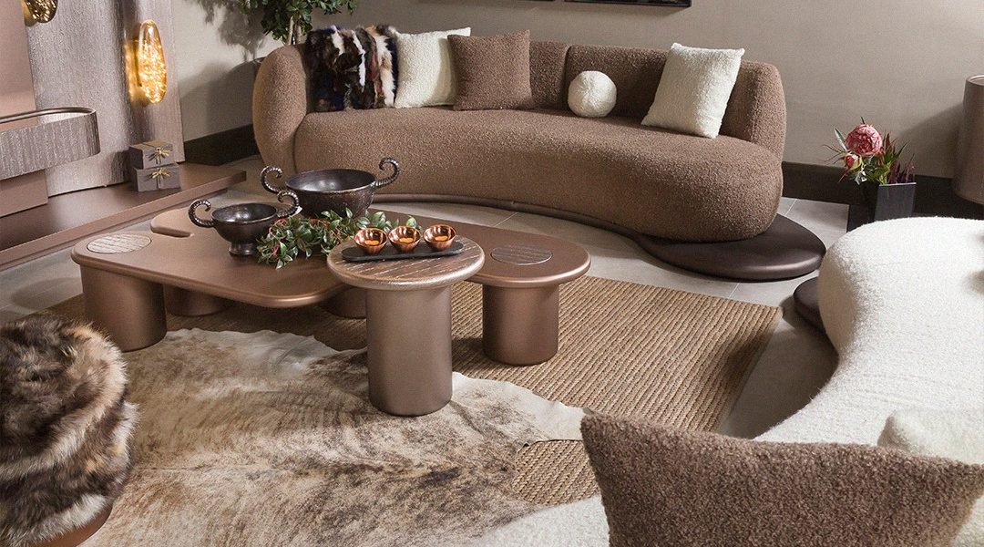 Contemporary dining sideboard with rounded edges.