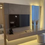 Custom TV unit designed and manufactured in Dubai for modern living spaces