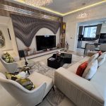 Bespoke TV cabinet with integrated storage and premium finishes in Dubai