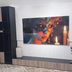 Custom entertainment wall unit created for residential and villa projects