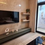 Elegant wood finish TV unit manufactured to client specifications