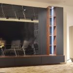 Space-saving custom TV cabinet designed for compact living rooms